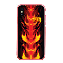 Чехол iPhone XS Max матовый PUBG: Hell Flame, цвет: 3D-баблгам