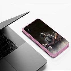 Чехол iPhone XS Max матовый PUBG Soldier, цвет: 3D-розовый — фото 2