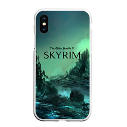 Чехол iPhone XS Max матовый SKYRIM, цвет: 3D-белый