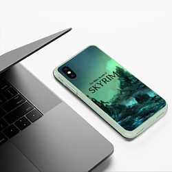 Чехол iPhone XS Max матовый SKYRIM, цвет: 3D-салатовый — фото 2