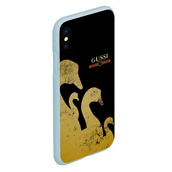 Чехол iPhone XS Max матовый GUSSI: Gold Edition, цвет: 3D-голубой — фото 2