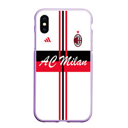 Чехол iPhone XS Max матовый AC Milan: White Form, цвет: 3D-сиреневый