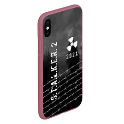 Чехол iPhone XS Max матовый STALKER 2021, цвет: 3D-малиновый — фото 2