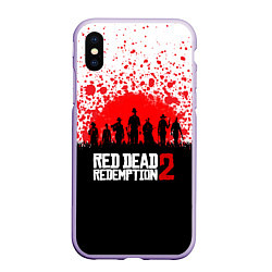 Чехол iPhone XS Max матовый RDR 2: Red Blood, цвет: 3D-светло-сиреневый