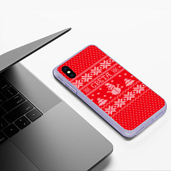 Чехол iPhone XS Max матовый Новогодняя Света, цвет: 3D-светло-сиреневый — фото 2