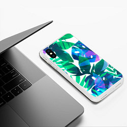 Чехол iPhone XS Max матовый Зеленые тропики, цвет: 3D-белый — фото 2