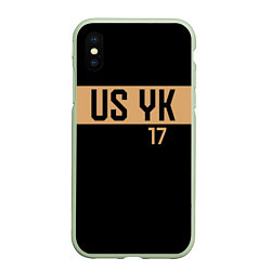 Чехол iPhone XS Max матовый USYK, цвет: 3D-салатовый