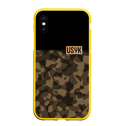 Чехол iPhone XS Max матовый USYK Camo, цвет: 3D-желтый