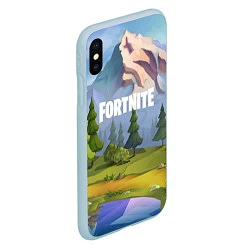 Чехол iPhone XS Max матовый Fortnite: Forest View, цвет: 3D-голубой — фото 2