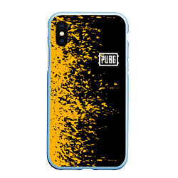 Чехол iPhone XS Max матовый PUBG: Yellow vs Black, цвет: 3D-голубой