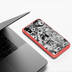 Чехол iPhone XS Max матовый Ahegao Babes, цвет: 3D-красный — фото 2