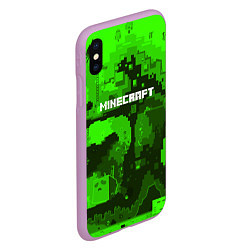 Чехол iPhone XS Max матовый Minecraft: Green World, цвет: 3D-сиреневый — фото 2