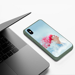 Чехол iPhone XS Max матовый BTS: Jungkook Pink, цвет: 3D-темно-зеленый — фото 2