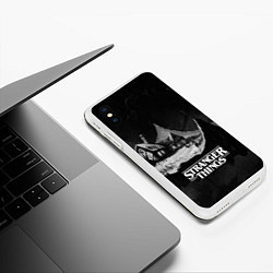 Чехол iPhone XS Max матовый Stranger Things: Black Hut, цвет: 3D-белый — фото 2