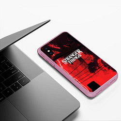 Чехол iPhone XS Max матовый Stranger Things: Red Dream, цвет: 3D-розовый — фото 2