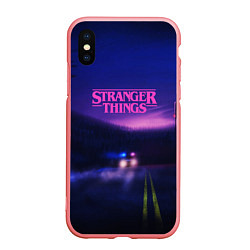 Чехол iPhone XS Max матовый Stranger Things: Neon Road, цвет: 3D-баблгам