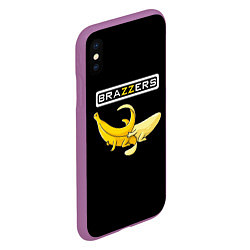 Чехол iPhone XS Max матовый Brazzers: Black Banana, цвет: 3D-фиолетовый — фото 2