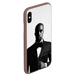 Чехол iPhone XS Max матовый Kanye West: Halftone, цвет: 3D-коричневый — фото 2