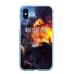 Чехол iPhone XS Max матовый BATTLEFIELD V, цвет: 3D-голубой