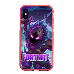 Чехол iPhone XS Max матовый Fortnite, цвет: 3D-красный