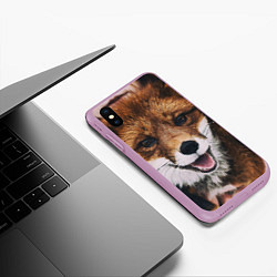 Чехол iPhone XS Max матовый Лисичка, цвет: 3D-сиреневый — фото 2