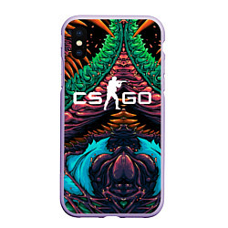 Чехол iPhone XS Max матовый CS GO hyper beast skin, цвет: 3D-светло-сиреневый