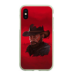 Чехол iPhone XS Max матовый Red Dead Redemption, цвет: 3D-салатовый