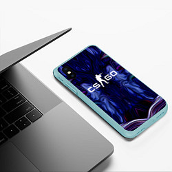 Чехол iPhone XS Max матовый CS:GO Waves Skin, цвет: 3D-мятный — фото 2