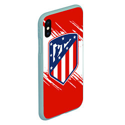 Чехол iPhone XS Max матовый ФК Атлетико Мадрид, цвет: 3D-мятный — фото 2