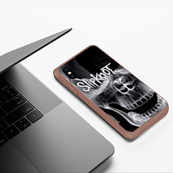 Чехол iPhone XS Max матовый Slipknot Death, цвет: 3D-коричневый — фото 2