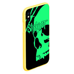 Чехол iPhone XS Max матовый Slipknot: Acid Skull, цвет: 3D-желтый — фото 2