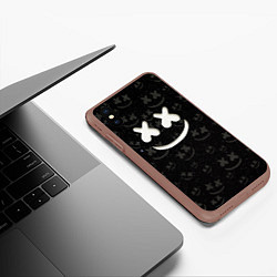 Чехол iPhone XS Max матовый Marshmello Cosmos pattern, цвет: 3D-коричневый — фото 2