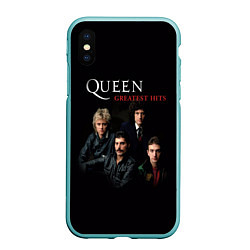 Чехол iPhone XS Max матовый Queen: Greatests Hits, цвет: 3D-мятный