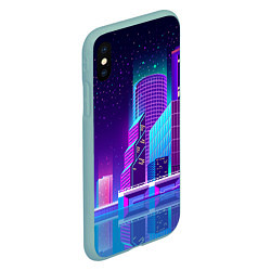 Чехол iPhone XS Max матовый Neon Nights, цвет: 3D-мятный — фото 2