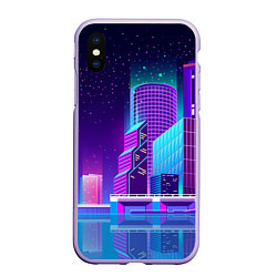 Чехол iPhone XS Max матовый Neon Nights, цвет: 3D-светло-сиреневый