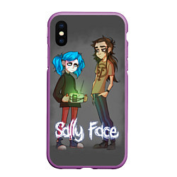 Чехол iPhone XS Max матовый Sally Face: Friends, цвет: 3D-фиолетовый