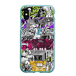 Чехол iPhone XS Max матовый Watch Dogs: Pattern, цвет: 3D-мятный