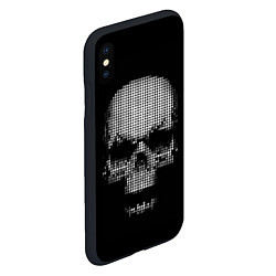 Чехол iPhone XS Max матовый Пиксельный череп, цвет: 3D-черный — фото 2