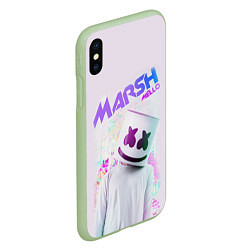 Чехол iPhone XS Max матовый Marshmello: New DJ, цвет: 3D-салатовый — фото 2