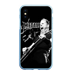 Чехол iPhone XS Max матовый Metallica, цвет: 3D-голубой