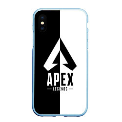 Чехол iPhone XS Max матовый Apex Legends: Black & White, цвет: 3D-голубой