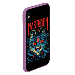 Чехол iPhone XS Max матовый Mastodon: Demonic Cat, цвет: 3D-фиолетовый — фото 2