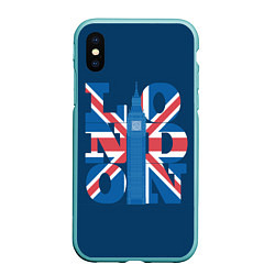 Чехол iPhone XS Max матовый London: Great Britain, цвет: 3D-мятный