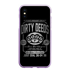 Чехол iPhone XS Max матовый AC/DC: Dirty Deeds, цвет: 3D-сиреневый