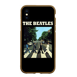 Чехол iPhone XS Max матовый The Beatles: Abbey Road, цвет: 3D-коричневый