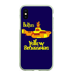 Чехол iPhone XS Max матовый The Beatles: Yellow Submarine, цвет: 3D-салатовый