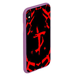 Чехол iPhone XS Max матовый DOOM: Red Slayer, цвет: 3D-фиолетовый — фото 2