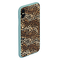 Чехол iPhone XS Max матовый Шкура леопарда, цвет: 3D-мятный — фото 2