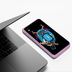 Чехол iPhone XS Max матовый Сова с топазом, цвет: 3D-сиреневый — фото 2