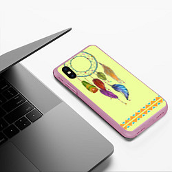 Чехол iPhone XS Max матовый Ловец снов, цвет: 3D-розовый — фото 2